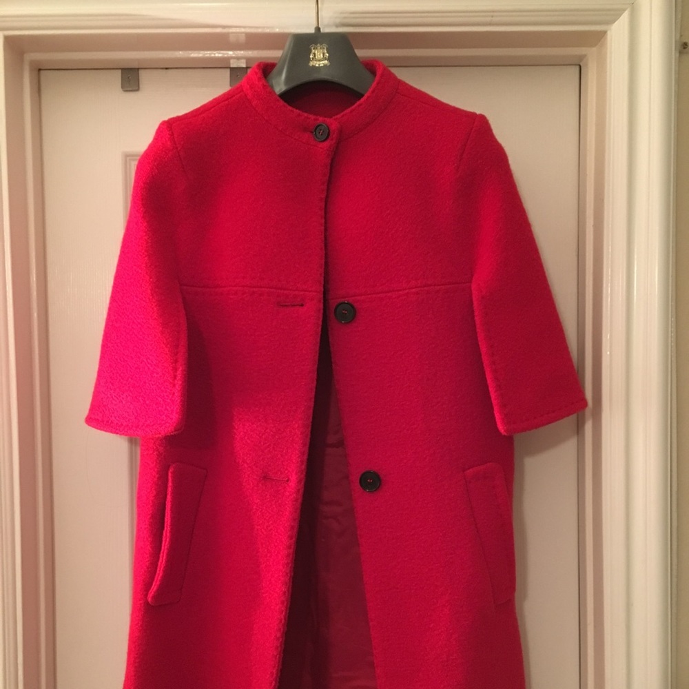 Trussardi Cropped Red Peat Coat
